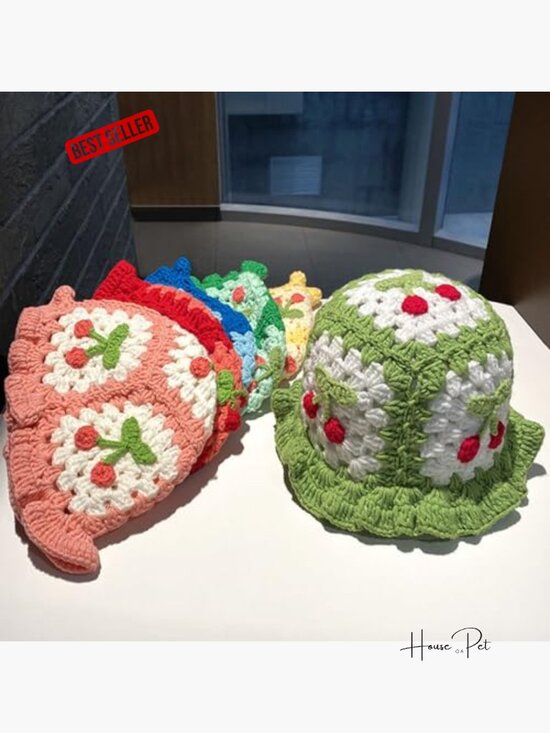 Crochet Bucket Hat Handmade Foldable Knitted Unisex main image 5